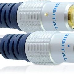 2 x Deluxe 5m Gold Shielded F-TYPE RG59 Satellite/Cable Coaxial