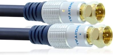 2 x Deluxe 5m Gold Shielded F-TYPE RG59 Satellite/Cable Coaxial