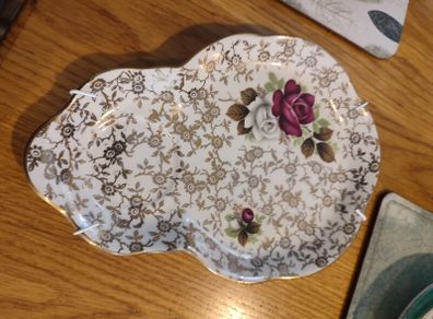 Rare find Vintage Old Foley Staffordshire England Tea and Cake Plate James Kent Made in England As Wall Hanging Plate.