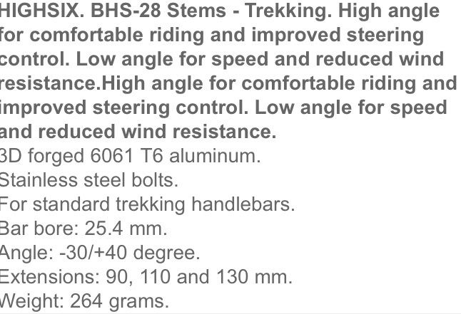 Bicycle Stem Adjustable BBB Highsix BHS-28