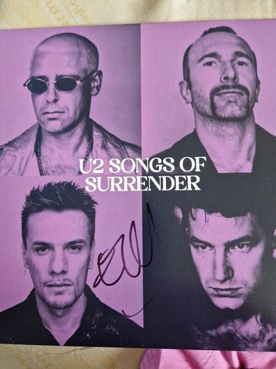 U2 Songs of Surrender Limited Purple Vinyl - signed by Edge