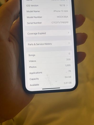 iPhone 12 mini (64GB) Black - Mint Condition / Flawless Body