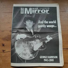 George Harrison Death - Irish Mirror Newspaper