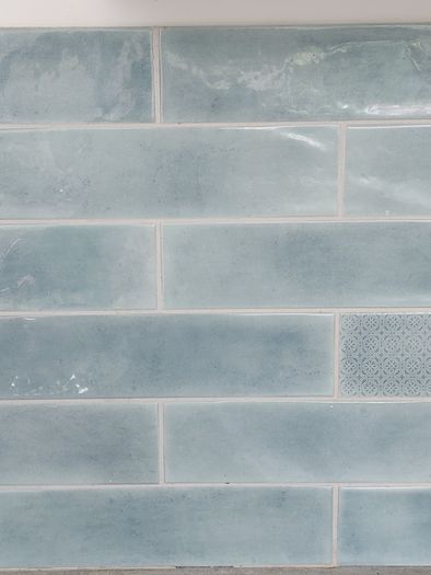 6 Boxes of unused wall tiles Colour: Sky