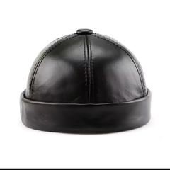 Cowhide Landlord Leather Cap, Size: 58-59cm