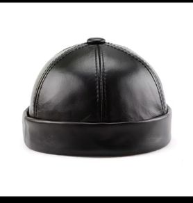 Cowhide Landlord Leather Cap, Size: 58-59cm