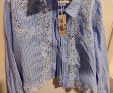 M & S blue striped