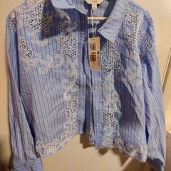 M & S blue striped