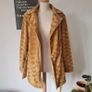 Vintage 1980s 1990s chenille teddy camel colour coat M L glamorous Christmas festive Image 5