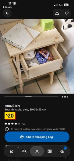 Brand New IKEA bedside locker