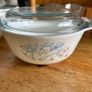 Vintage Pyrex England Blue Iris with Lid Image 5