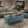 Chesterfield Coffee Table Velvet Rectangle 83x63x45cm with Glass Image 5