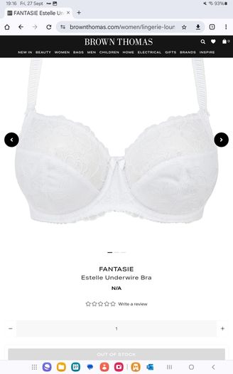 Fantasie Estelle - Side Support Underwire Bra 30F and Briefs S - White - BNWT RRP 70