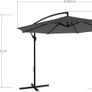 Parasol with Crank for Opening and Closing, Sun Protection, Garden Umbrella, UV Protection up to UPF 50+ for Garden, Patio Image 4
