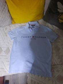 light blue Tommy hilfiger polo shirt