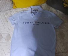 light blue Tommy hilfiger polo shirt