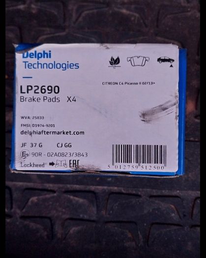 Disc Brake Brake Pad Set Delphi LP2690 Fits Citroen Peugeot C4 Picasso C4 Grand