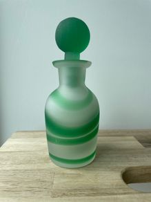 1940s sea green glass perfume bottle