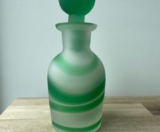 1940s sea green glass perfume bottle