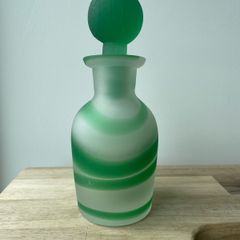 1940s sea green glass perfume bottle