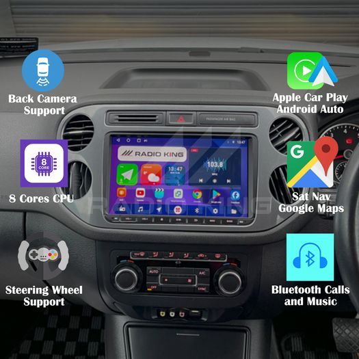 Premium Carplay Volkswagen Tiguan Android Auto Stereo
