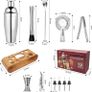 NEW SALE | Cocktail Shaker Set,750 ML Stainless Steel Cocktail Mixing Set with Stand,Bartending Kit for Home,Bar,12 Pieces Bar Tool Kit for Christmas,Birthday,Anniversary,Weeding Image 4