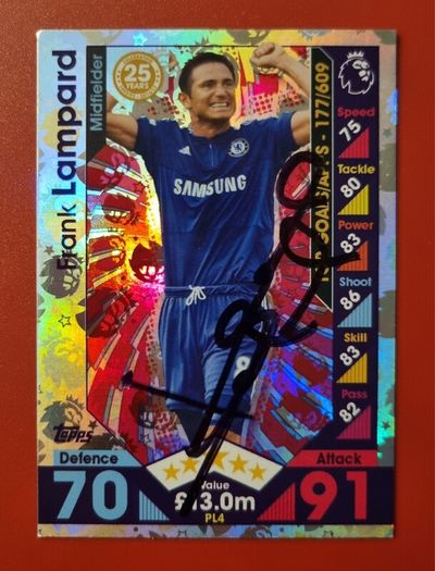 Signed Match Attax collector cards