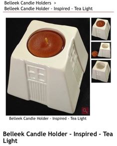 Two Belleek candle holders - Inspired range