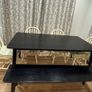 Oak wood black dinning table with a bench and 4 chairs Image 2