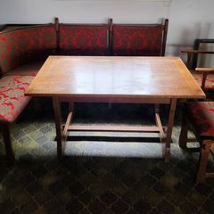 Kitchen wooden corner dining set table and chairs
