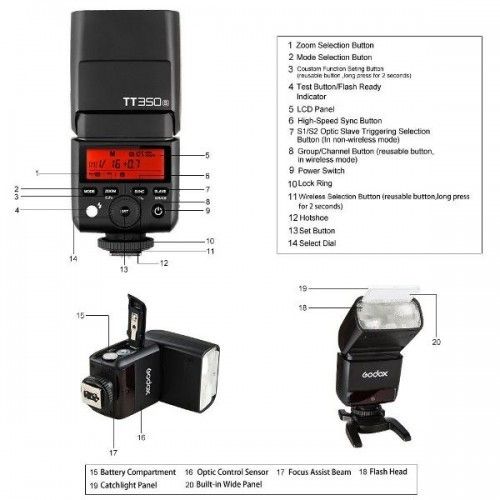 Godox Mini TT350 TTL HSS 2.4G Flash Speedlite For Canon