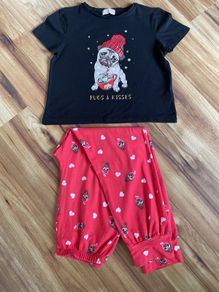 Lipsy pug Christmas pjs age 11-12