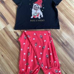 Lipsy pug Christmas pjs age 11-12