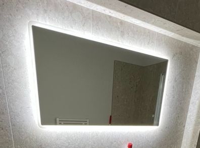 Rectangular Heated Bathroom Mirror with Led Lights 1200 x 600
