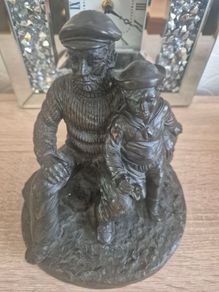 Rare Signed Jeanne Rynhart Limited Edition Bronze "Old Sailor & Boy" (E/750)