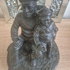 Rare Signed Jeanne Rynhart Limited Edition Bronze "Old Sailor & Boy" (E/750)