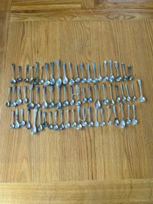 Antique Small Condiment Spoons x 66