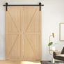 5ft Bi-Folding Sliding Barn Door Hardware Kit - Black Image 3