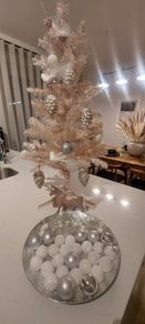 Beautiful 87cm Pink/Champagne Artificial  Christmas Tree