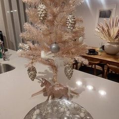 Beautiful 87cm Pink/Champagne Artificial  Christmas Tree