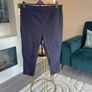 Ladies YOURS Curve Navy Blue Bengaline Stretch Cropped Pull on Trousers Image 3