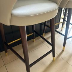 Custom Zola Leather Bar Stools  Set of 3