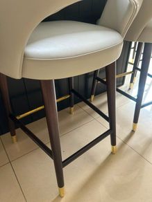 Custom Zola Leather Bar Stools  Set of 3