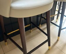 Custom Zola Leather Bar Stools  Set of 3