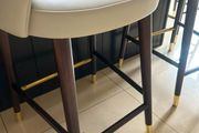 Custom Zola Leather Bar Stools  Set of 3