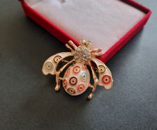 Moth Brooch Pin Enamel and Crystals Bee Bug Nature Pin Badge Insect Jewellery and Accessories