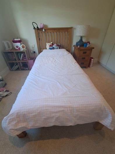 Single oak bed frame