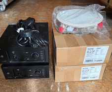 Biamp MA30 paging Amplifiers with speakers.
