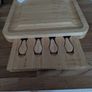 Wooden cheese board and knife set Image 2