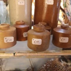 various antique stoneware  ink bottles